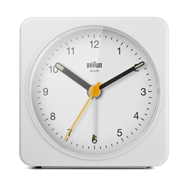 Braun BC03W analogt vækkeur med lydløst urværk, hvid